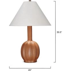 Cole 30.5 Inch 150.00 Watt Tan Table Lamp Portable Light -Jamie Young Store 1cole tlca 2