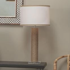 Cylinder Rope 28 Inch 150.00 Watt Jute Table Lamp Portable Light -Jamie Young Store 1cyli tlju 13