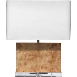 Parallel 21.75 Inch 150 Watt Natural Burl Wood Table Lamp Portable Light