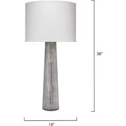Striped Silver Pillar 38 Inch 150.00 Watt Clear Seeded Table Lamp Portable Light -Jamie Young Store 1pill tlss 5