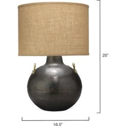 Two Handled Kettle 25 Inch 150.00 Watt Iron Table Lamp Portable Light -Jamie Young Store 1twoh tlir 5