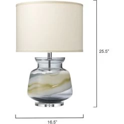 Ursula 26 Inch 150.00 Watt Blue Swirl Glass Table Lamp Portable Light -Jamie Young Store 1ursu tlbl 5
