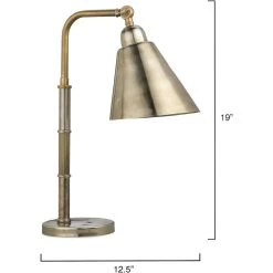 Vilhelm 19 Inch 60.00 Watt Antique Silver And Antique Brass Task Lamp Portable Light -Jamie Young Store 1vilh tlab 5
