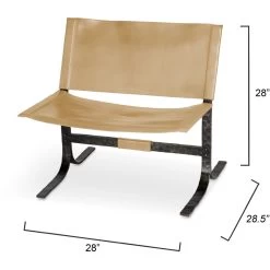 Alessa Cashew Leather And Black Sling Chair -Jamie Young Store 20ales chca 2