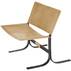 Alessa Cashew Leather And Black Sling Chair -Jamie Young Store 20ales chca 8