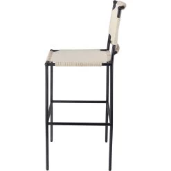 Asher 42 Inch Off-White Leather & Black Metal Bar Stool 6 Asher 42 Inch Off-White Leather & Black Metal Bar Stool -Jamie Young Store 20ashe bsow 2