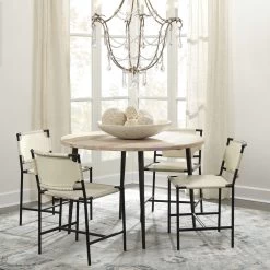 Asher Off White Leather & Black Forged Iron Dining Chair 22 Asher Off White Leather & Black Forged Iron Dining Chair -Jamie Young Store 20ashe dcwh 8