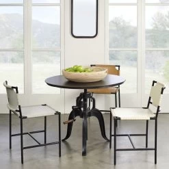 Asher Off White Leather & Black Forged Iron Dining Chair 23 Asher Off White Leather & Black Forged Iron Dining Chair -Jamie Young Store 20ashe dcwh 9