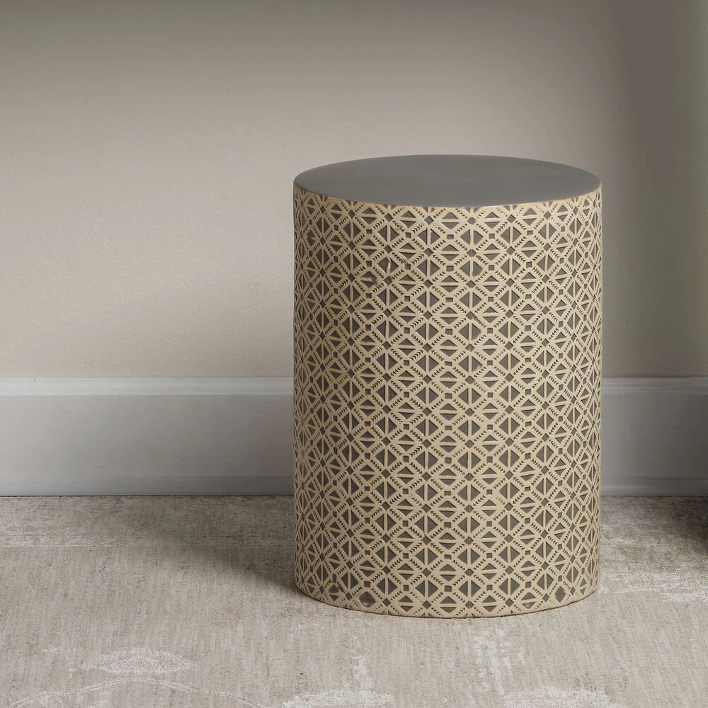 Charlotte 18 X 13 Inch Cream And Grey Side Table 2 Charlotte 18 X 13 Inch Cream And Grey Side Table - Image 2