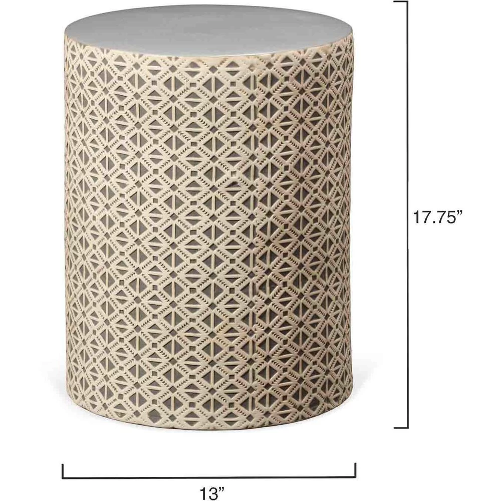 Charlotte 18 X 13 Inch Cream And Grey Side Table 3 Charlotte 18 X 13 Inch Cream And Grey Side Table - Image 3
