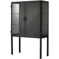 Chauncey Wide Black Iron & Clear Glass Curio Bar Cabinet 13 Chauncey Wide Black Iron & Clear Glass Curio Bar Cabinet -Jamie Young Store 20chau cabbk 5