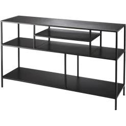 Element Shelved 51 X 14 Inch Black Iron Console Table