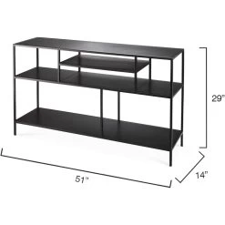 Element Shelved 51 X 14 Inch Black Iron Console Table 7 Element Shelved 51 X 14 Inch Black Iron Console Table -Jamie Young Store 20elem cobk 5