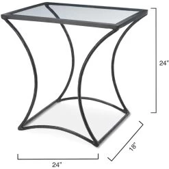 Kai 24 X 24 Inch Black Forged Iron W/ Clear Tempered Glass Top Side Table 10 Kai 24 X 24 Inch Black Forged Iron W/ Clear Tempered Glass Top Side Table -Jamie Young Store 20kai stbk 2