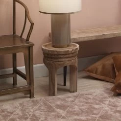 Mesa 17 X 13.5 Inch Natural Wood Wooden Stool -Jamie Young Store 20mesa stwd 8