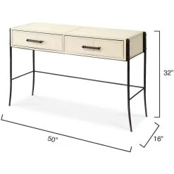 Nevado 50 Inch Off White And Black Console Table -Jamie Young Store 20neva coow 2