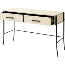 Nevado 50 Inch Off White And Black Console Table -Jamie Young Store 20neva coow 4