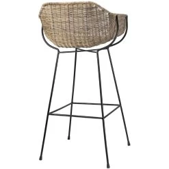 Nusa 40 Inch Natural Rattan & Black Steel Bar Stool -Jamie Young Store 20nusa bsna 3
