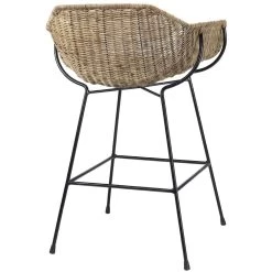 Nusa 33 Inch Natural Rattan & Black Steel Counter Stool -Jamie Young Store 20nusa csna 5
