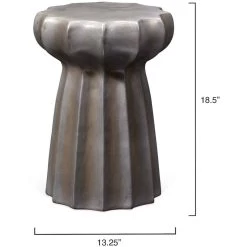 Oyster 19 X 13 Inch Charcoal Side Table -Jamie Young Store 20oyst stch 2