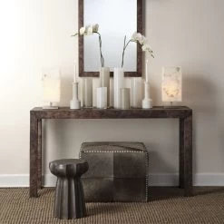 Oyster 19 X 13 Inch Charcoal Side Table -Jamie Young Store 20oyst stch 4