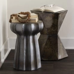 Oyster 19 X 13 Inch Charcoal Side Table -Jamie Young Store 20oyst stch 6