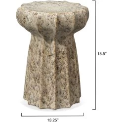 Oyster 18 X 13 Inch Cream Side Table -Jamie Young Store 20oyst stsc 2