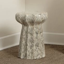 Oyster 18 X 13 Inch Cream Side Table -Jamie Young Store 20oyst stsc 6