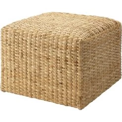 Natural Rattan Ottoman & Stool