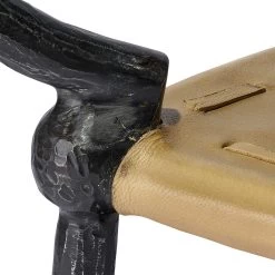 Renzo 25 X 20 Inch Black And Cashew Leather Side Table -Jamie Young Store 20renz stbkc 3