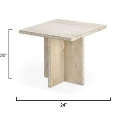 Sama 24 X 20 Inch White Patina Side Table -Jamie Young Store 20sama stna 2