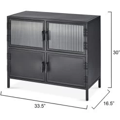 Vitrino 33.5 X 30 Inch Black 4 Door Side Table -Jamie Young Store 20vitr4 stbk 2
