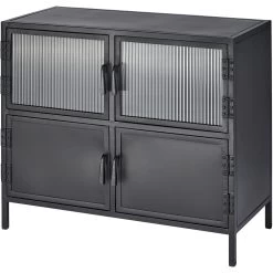 Vitrino 33.5 X 30 Inch Black 4 Door Side Table -Jamie Young Store 20vitr4 stbk 8