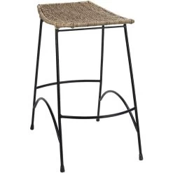 Wing 24 Inch Natural Rattan & Black Steel Counter Stool -Jamie Young Store 20wing csna 3