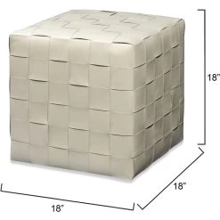 Ottoman 18 Inch Cream Ottoman -Jamie Young Store 20wove whle 2
