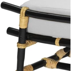 Xanadu 18 Inch Black & Cream W/ Off White Cushions Ottoman -Jamie Young Store 20xana otbk 7