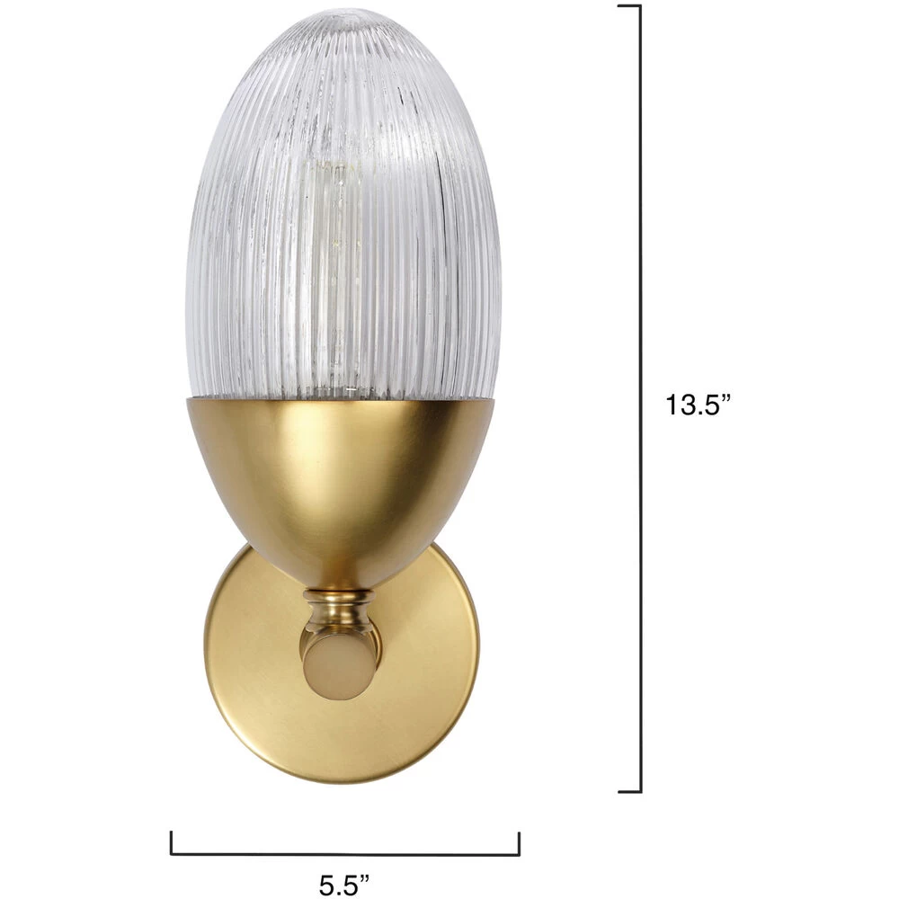 Whitworth 1 Light 5.5 Inch Polished Brass Sconce Wall Light, Small 2 Whitworth 1 Light 5.5 Inch Polished Brass Sconce Wall Light, Small - Image 2