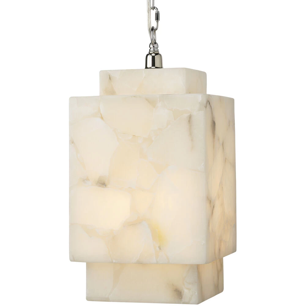 Borealis 1 Light 9 Inch Alabaster Pendant Ceiling Light, Cube 4 Borealis 1 Light 9 Inch Alabaster Pendant Ceiling Light, Cube - Image 4