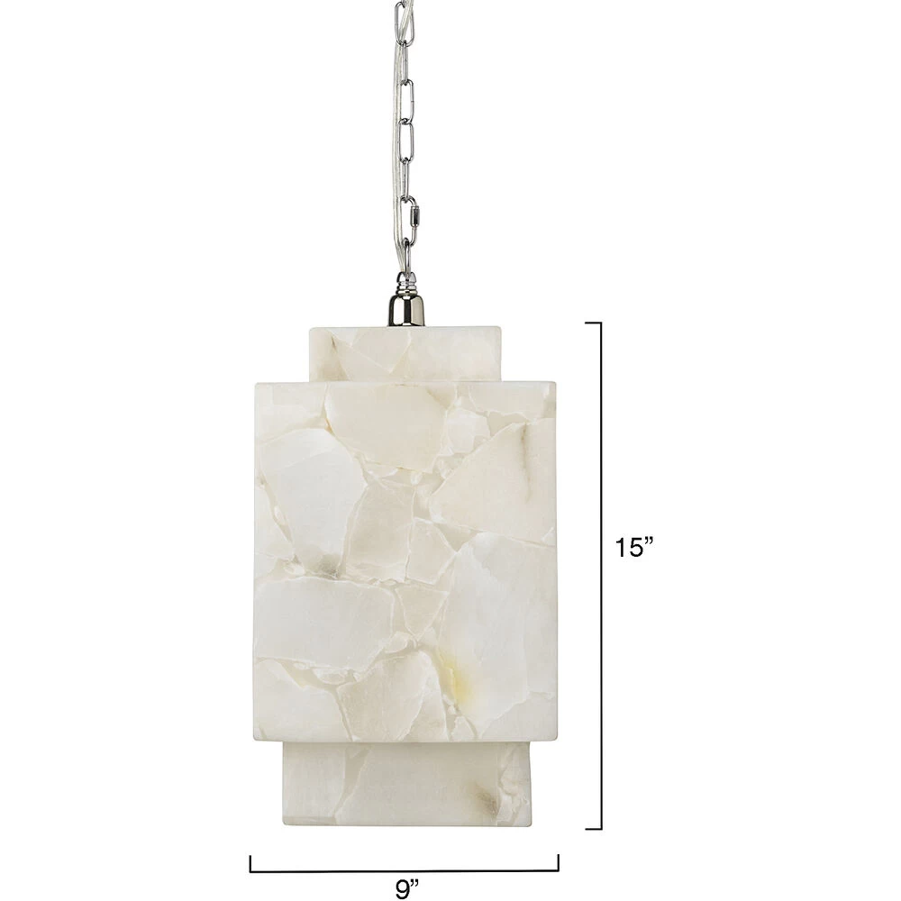 Borealis 1 Light 9 Inch Alabaster Pendant Ceiling Light, Cube 5 Borealis 1 Light 9 Inch Alabaster Pendant Ceiling Light, Cube - Image 5