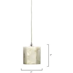 Borealis 1 Light 7 Inch Alabaster Pendant Ceiling Light, Hexagon -Jamie Young Store 5bore smwh 5