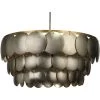 Calypso 4 Light 30 Inch Champagne Leaf W/ Gold Leaf Trim Three Tier Chandelier Ceiling Light