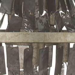 Capsize 5 Light 20 Inch Black Mother Of Pearl And Champagne Leaf Metal Chandelier Ceiling Light -Jamie Young Store 5caps chbk 9