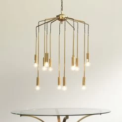 Cascade 12 Light 26 Inch Antique Brass Pendant Ceiling Light -Jamie Young Store 5casc chab 8