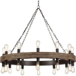 Cirque 24 Light 48 Inch Salvaged Grey Oak & Oil Rubbed Bronze Chandelier Ceiling Light -Jamie Young Store 5cirq mdob 1
