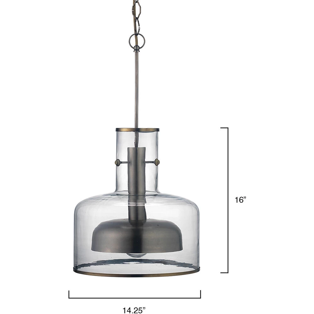 Clyde 1 Light 14 Inch Clear With Gun Metal Pendant Ceiling Light 3 Clyde 1 Light 14 Inch Clear With Gun Metal Pendant Ceiling Light - Image 3