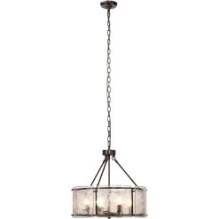 Glenn 6 Light 21.75 Inch Bronze And Oil Rubbed Bronze Chandelier Ceiling Light, Large -Jamie Young Store 5glen lgob 5