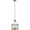 Glenn 4 Light 14 Inch Antique Brass Chandelier Ceiling Light, Small