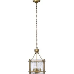 Glenn 4 Light 14 Inch Antique Brass Chandelier Ceiling Light, Small