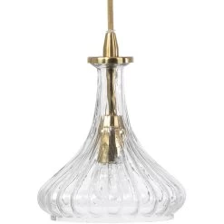 Isabella Carafe 1 Light 7 Inch Clear With Brass Pendant Ceiling Light