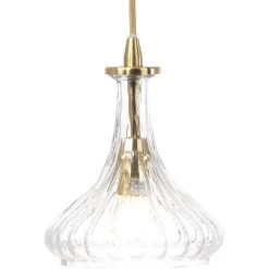 Isabella Carafe 1 Light 7 Inch Clear With Brass Pendant Ceiling Light -Jamie Young Store 5isab clbr 4